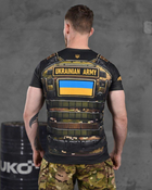 Армейская мужская футболка Ukrainian Army потоотводящая XL черная с принтом (86423) - изображение 4