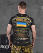 Армейская мужская футболка Ukrainian Army потоотводящая M черная с принтом (86423) - изображение 4