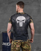 Армейская мужская потоотводящая футболка С Черепом 2XL черная+мультикам (86424) - изображение 3