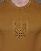 Тактическая мужская потоотводящая футболка с Гербом Украины S койот (86495) - изображение 4