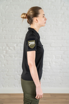 Женское армейское поло CoolMax дышащее с велкро панелями Черное (661) , XL - изображение 3