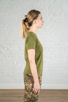 Женская военная футболка ХБ (хлопок) гипоаллергенная tactical Олива (665) , L - изображение 3