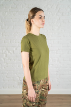 Жіноча військова футболка ХБ (бавовна) гіпоалергенна tactical Олива (665) , L - зображення 5