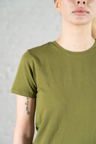 Жіноча військова футболка ХБ (бавовна) гіпоалергенна tactical Олива (665) , 3XL - зображення 4