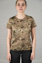 Жіноча тактична футболка CoolMax камуфльована tactical Мультикам (663) , L