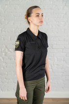 Жіноче армійське поло CoolMax дихаюче з велкро панелями Чорне (661) , L - зображення 5