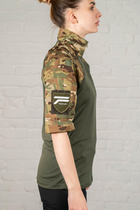 Военный женский убакс с коротким рукавом рип-стоп CoolMax tactical Мультикам Олива (650) , S - изображение 6