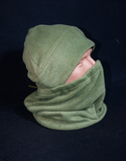 Шапка та бафф Кіраса з флісу 240 г/м колір army green р. 55-58 821 - зображення 3