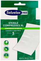 Kompres styrenowy Salvelox Med Sterile Compresses Absorbent and Breathable XL 7.5 cm x 10 cm 5 szt (7310610025892) - obraz 1