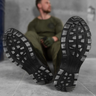 Мужские кожаные Кроссовки на прошитой резиновой подошве олива размер 40 - изображение 3