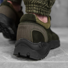 Мужские кожаные Кроссовки на прошитой резиновой подошве олива размер 42 - изображение 2