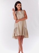 Sukienka trapezowa damska mini Awama A176 L Beżowa (5902360588561) - obraz 1