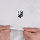 Чоловіча потовідвідна Футболка з вишивкою Герб України біла розмір S - зображення 5