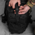 Влагозащищенный Рюкзак 25л с системой MOLLE / Походный Ранец на 5 отделений черный 25х15х42 см - изображение 8