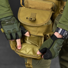 Поясна сумка з кріпленням на ногу Cordura 1000D з 5 кишенями розмір 30,5 x 12,5 x 22,8 см койот - зображення 6