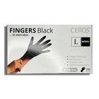 Рукавички нітрилові CEROS Fingers Black, 100 шт (50 пар), L - зображення 1