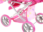 Коляска для ляльки Adar Рожева з різнокольоровими серцями 62 см Pink (5901271549050) - зображення 3