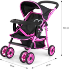 Wózek dla lalki Milly Mally Kate Prestige 52 cm Black/Pink (5901761128765) - obraz 3