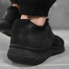 Мужские кожаные Кроссовки на резиновой подошве черные размер 42 - изображение 3