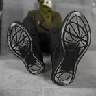 Мужские кожаные Кроссовки на резиновой подошве черные размер 44 - изображение 4
