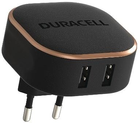 Ładowarka sieciowa Duracell 24 W 2 x USB Type-A Black-Copper (DRACUSB16-EU) - obraz 1