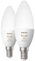 Inteligentna żarówka Philips Hue E14 świeczka RGBW 5.3 W 2 szt. (8719514356719) - obraz 2