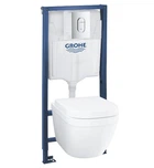 Інсталяція CET 5в1 Grohe Euro Solido з кнопкою Arena Cosmopolitan + унітаз з сидінням і прокладкою (GROHE 39536000)