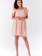 Sukienka trapezowa damska mini Infinite You M136 XL Różowa (5902360510449) - obraz 1