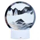 Настольный светодиодный светильник ночник RGB Hourglass 3D Sandscape, черный песок