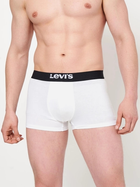 Набір трусів шорти чоловічий 2 шт Levi's Solid Basic Trunk Organic Co 2P 7012228440050 M Білий/Чорний (8720245438438) - зображення 2