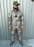 Мужской костюм демисезонный куртка анорак и штаны с шевроном флаг Украины Terra Intruder 0165 2XL Пиксель (IN - 0165/02 E ) - изображение 8