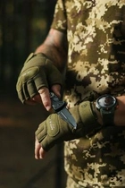 Рукавиці тактичні безпалі Pentagon Duty Mechanic 1/2 Gloves Олива L - изображение 6