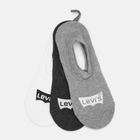 Zestaw męskich skarpet stopek 3 pary Levi's High Cut Batwing Logo Recycled Cotton 3P 7012246710030 39-42 Biały/Szary (8720245507073) - obraz 2