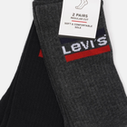 Набір чоловічих шкарпеток високих бавовняних 2 пари Levi's Regular Cut Logo 2P 9020120012080 43-46 Чорний/Сірий (8718824835211) - зображення 3