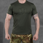 Потоотводящая мужская футболка Punishment с принтом "Герб" олива размер L - изображение 1