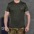 Потовідвідна чоловіча футболка з принтом "За перемогу" олива розмір XL - зображення 1