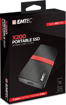 Dysk SSD Emtec X200 Portable Power Plus 512GB 2.5" USB-C 3.1 Gen1 3D V-NAND (ECSSD512GX200) - obraz 3