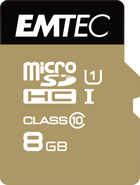 Karta pamięci Emtec microSD UHS-I U1 Elite Gold 8GB + adapter SD (ECMSDM8GHC10GP) - obraz 1
