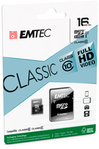 Karta pamięci Emtec microSD Class10 Classic 16GB + adapter SD (ECMSDM16GHC10CG) - obraz 2