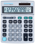 Канцелярський калькулятор Donau Tech 12-значний металево-срібний (K-DT4128-01) - зображення 1