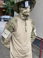 Рубашка мужская военная тактическая с липучками под шевроны ВСУ (ЗСУ) Убакс Турция L 6584 хаки - изображение 4