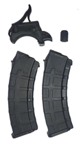 Комплект два магазини для АК74 чорних, тромікс та лоадер для швидкої зарядки - зображення 1