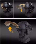 Защитные очки с Shroud Креплением для шлема FAST MICH ClefersTac S82 - Маска для шлема 3мм, Баллистические очки, Защитная маска на каску (50230760A) - изображение 6