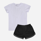 Zestaw dziecięcy (koszulka + szorty) dla dziewczynki Tup Tup SP100DZ-1010 122 cm Biały/Czarny (5907744051730) - obraz 1