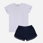 Zestaw dziecięcy (koszulka + szorty) dla dziewczynki Tup Tup SP100DZ-3100 134 cm Biały/Granatowy (5907744051853) - obraz 1
