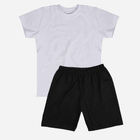 Дитячий комплект (футболка + шорти) для хлопчика Tup Tup SP200CH-1010 128 см Білий/Чорний (5907744051945) - зображення 1