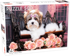 Puzzle Tactic Yorkshire Terrier with Roses 500 elementów (6416739583082) - obraz 1