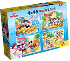 Puzzle dwustronne Lisciani MaxiFloor Myszka Miki i Przyjaciele 4 x 48 elementów (8008324086610) - obraz 1