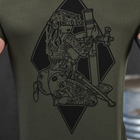Потоотводящая мужская футболка с принтом Coolmax олива размер M - изображение 6