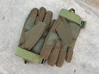 Тактичні рукавиці для військових ЗСУ кольору Хакі повнопалі із захистом на кісточках розмір L на липучці - зображення 3
